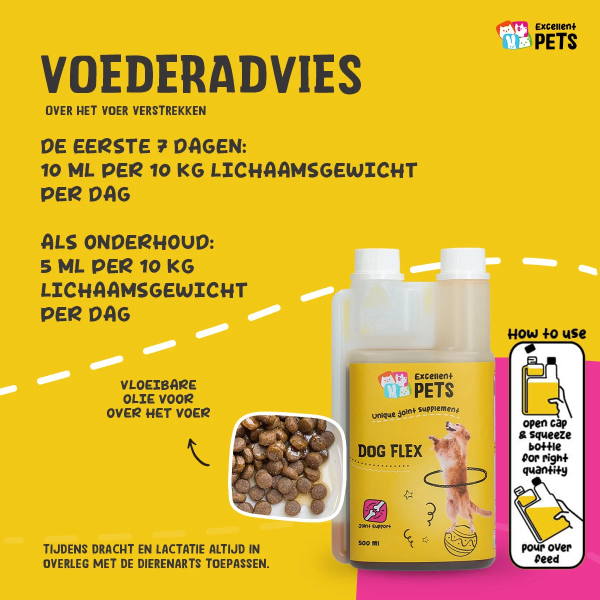 Supliment lichid pentru articulațiile câinilor, 500 ml – Excellent Pets Dog Flex - imagine 2