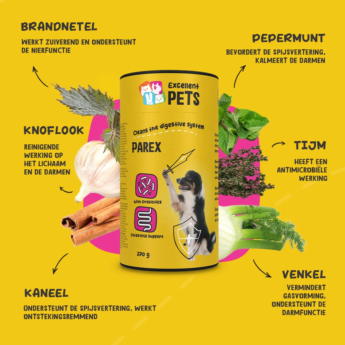 Supliment pentru câini cu prebiotice, sub formă de granule, 270 g – Excellent Pets Dog Parex - imagine 5