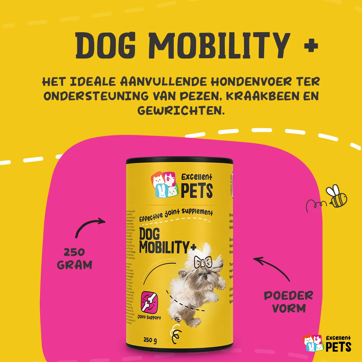 Supliment pudră pentru articulațiile câinilor, 250 g – Excellent Pets Dog Mobility+ - imagine 4