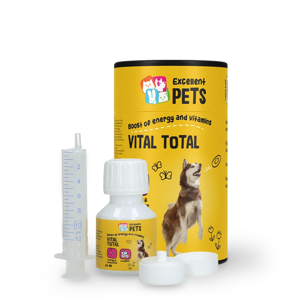 Supliment lichid cu vitamine pentru câini, 50 ml – Excellent Pets Vital Total - imagine 1