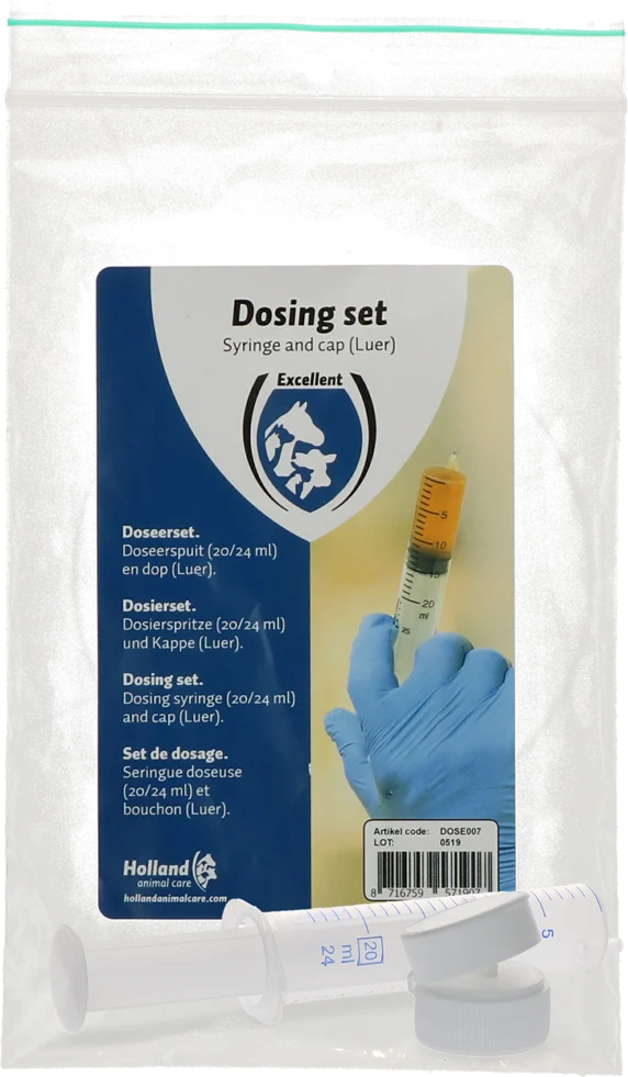 Set de dozare cu seringă dozatoare 20/24 ml și capac Luer - imagine 1