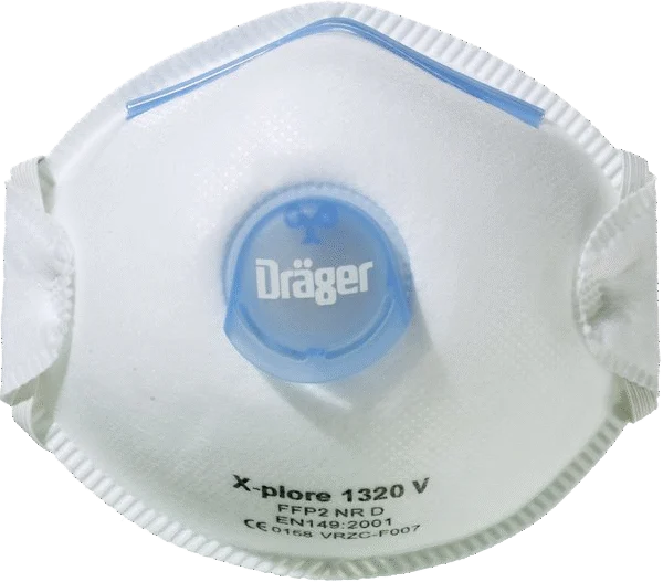 Mască antipraf FFP2 cu supapă de expirație, 10 bucăți – Dräger X-plore 1320 FFP2 V