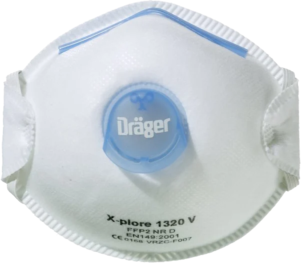 Mască antipraf FFP2 cu supapă de expirație, 10 bucăți – Dräger X-plore 1320 FFP2 V - imagine 1