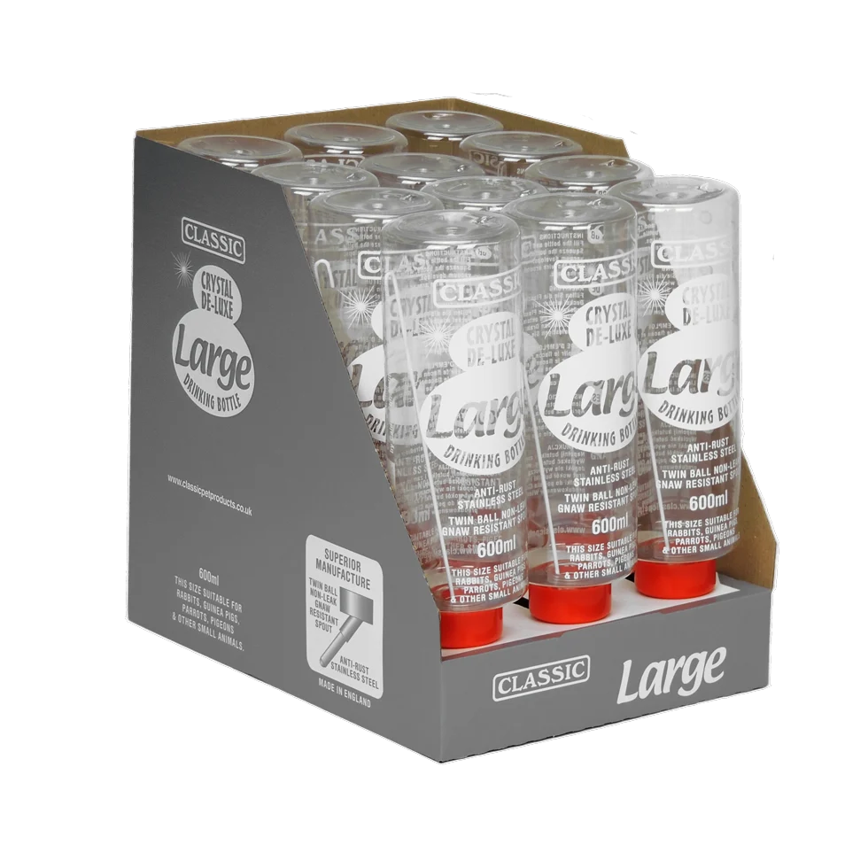 Sticlă de adăpare din plastic pentru rozătoare, 600 ml – Classic Crystal Deluxe - imagine 3