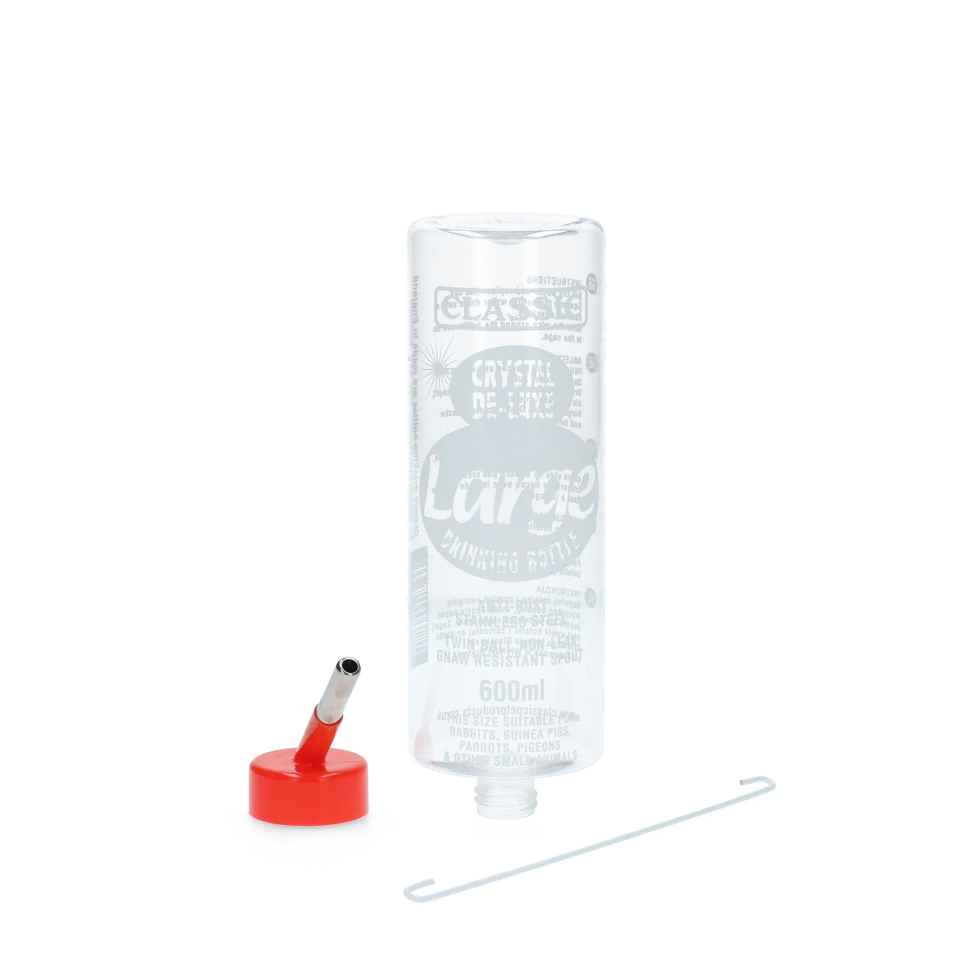Sticlă de adăpare din plastic pentru rozătoare, 600 ml – Classic Crystal Deluxe - imagine 1