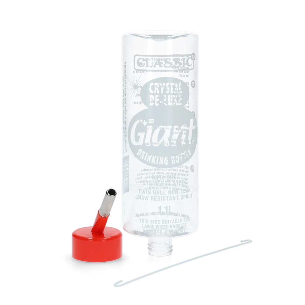 Sticlă de adăpare din plastic pentru rozătoare, 1100 ml – Classic Crystal Deluxe - imagine 1