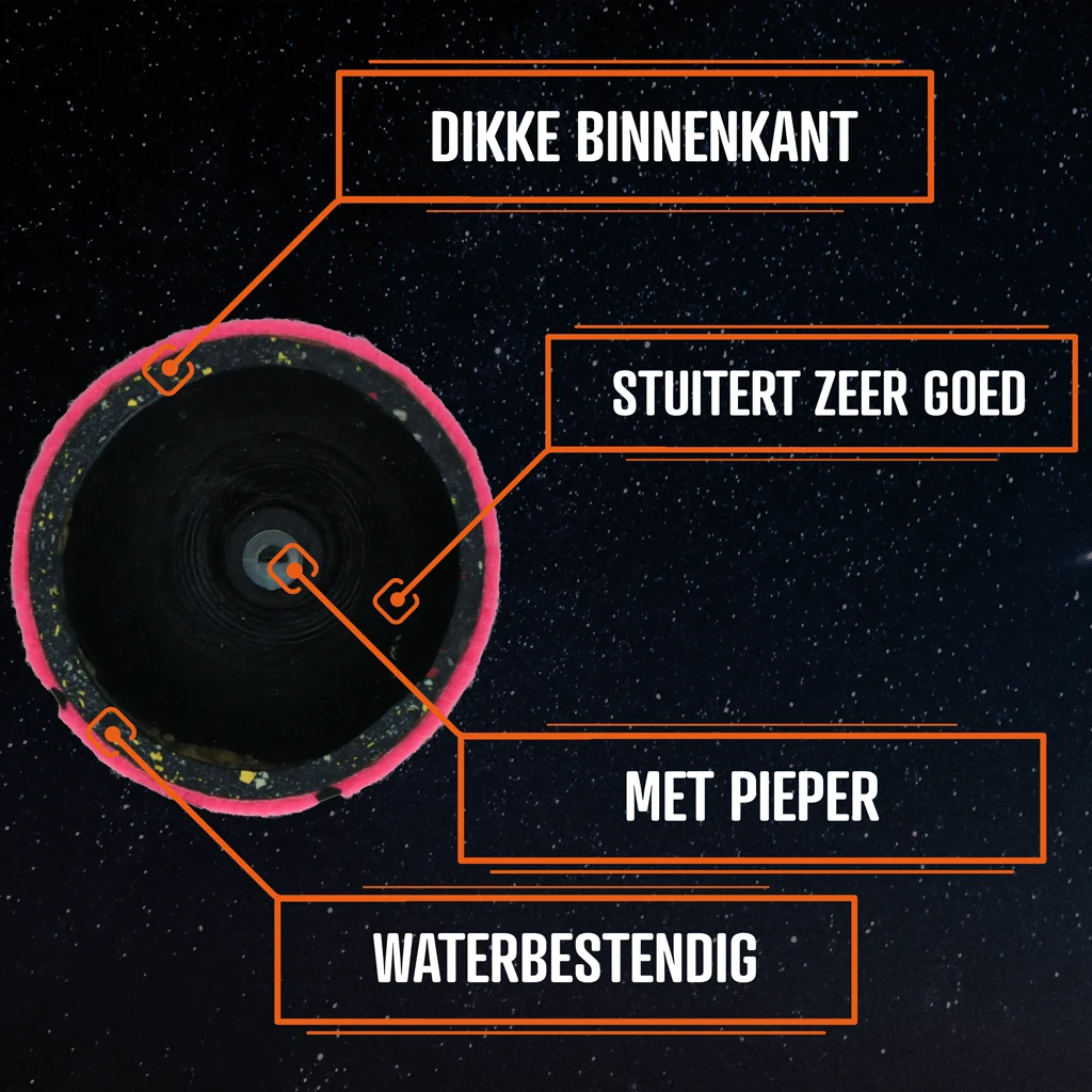 Minge de tenis pentru câini cu chițăitoare M, Ø 6 cm, roz, 3 bucăți – Dog Comets Neutron Star - imagine 5