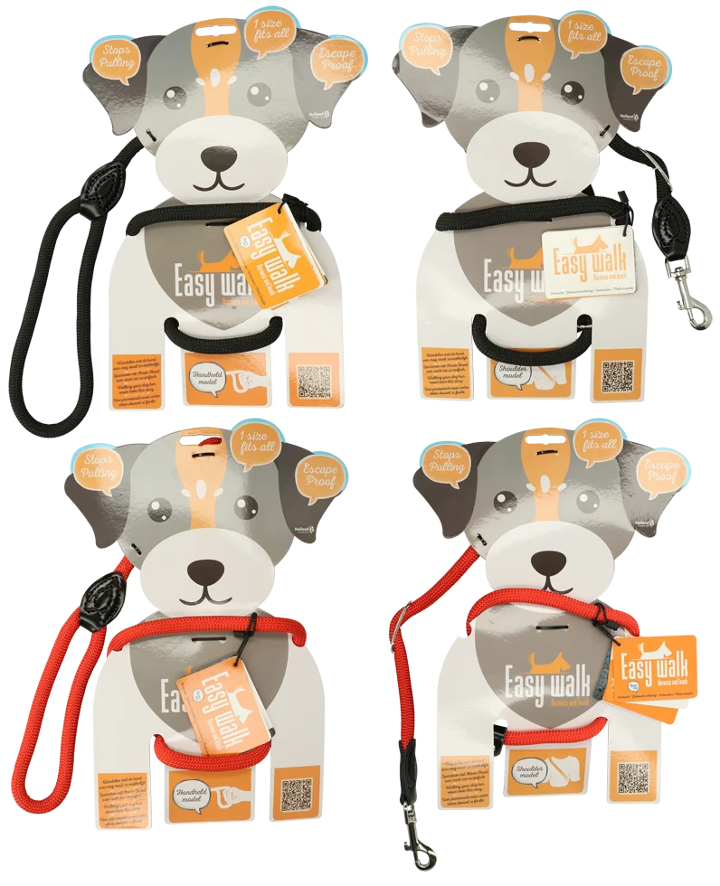 Ham cu lesă din frânghie pentru câini, Roșu, Mini 210 cm – Easy Walk, model pentru ținut în mână - imagine 2
