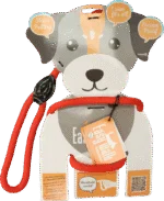 Ham pentru câini cu lesă din frânghie, roșu – model de mână Easy Walk
