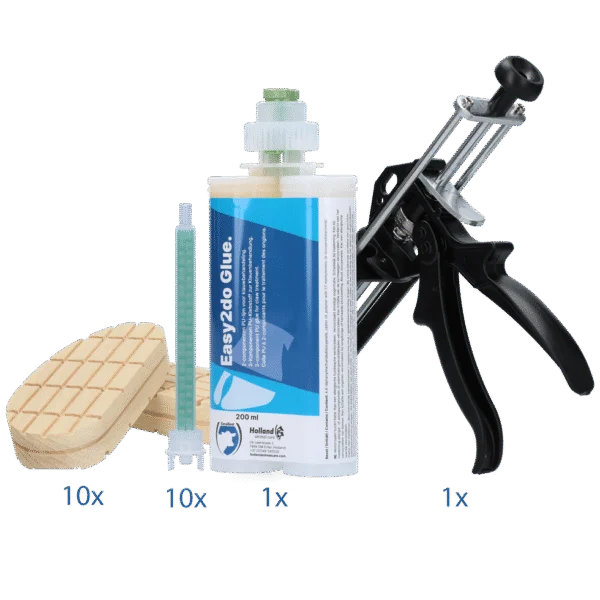 Pachet de pornire cu adeziv pentru copite, pentru 10 tratamente, 200 ml – Excellent Easy2do Glue