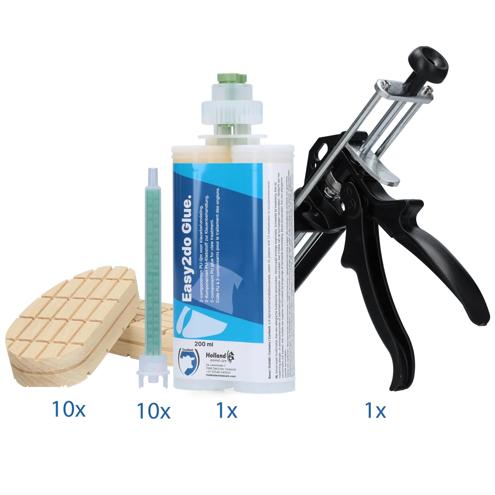 Pachet de pornire cu adeziv pentru copite, pentru 10 tratamente, 200 ml – Excellent Easy2do Glue - imagine 1