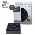 Bol antiînfulecare pentru câini cu model cu stele, XS 14 cm, gri – Eat Slow Live Longer Star