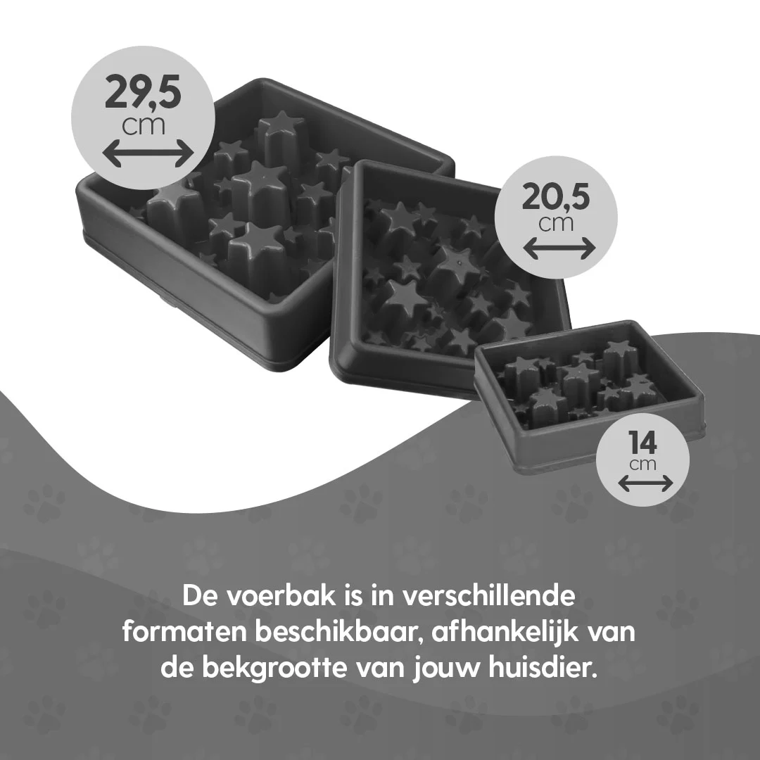 Bol antiînfulecare pentru câini cu model cu stele, XS 14 cm, gri – Eat Slow Live Longer Star - imagine 6