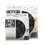 Bol antinghițire rapidă pentru câini, cu model cu stele, S 20,5 cm, gri – Eat Slow Live Longer Star - imagine 2