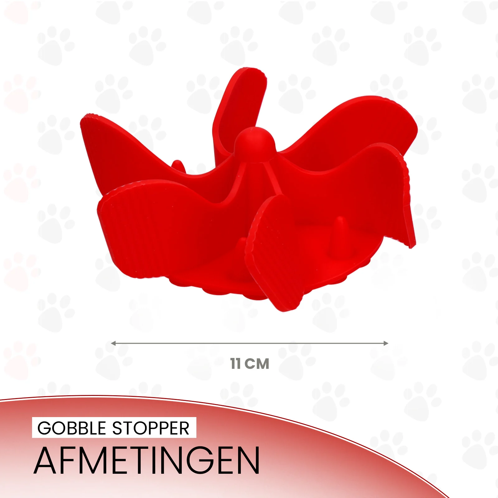 Insert cu ventuze pentru bolul de hrană al câinilor, roșu, M, diametrul bazei 11,5 cm – Eat Slow Live Longer Gobble Stopper - imagine 5