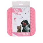 Covoraș de lins pentru câini cu 2 modele și ventuze, 21 x 21 cm, roz – Eat Slow Live Longer Lick Mat Duo M