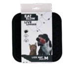 Covoraș de lins pentru câini cu proeminențe și model tip fagure, 21 x 21 cm, gri – Eat Slow Live Longer Lick Mat Duo M