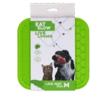 Covoraș pentru lins pentru câini cu noduri și fagure, 21 x 21 cm, verde – Eat Slow Live Longer Lick Mat Duo M