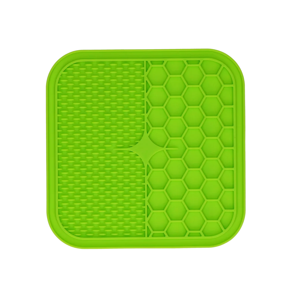 Covoraș pentru lins pentru câini cu noduri și fagure, 21 x 21 cm, verde – Eat Slow Live Longer Lick Mat Duo M - imagine 2