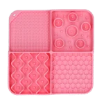 Covoraș de lins pentru câini, cu 4 modele și ventuze, 21 x 21 cm, roz – Eat Slow Live Longer Lick Mat Dimensions Rectangle - imagine 2