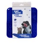 Covoraș pentru lins pentru câini, cu 4 modele și ventuze, 21 x 21 cm, albastru – Eat Slow Live Longer Lick Mat Dimensions Rectangle