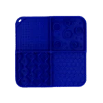 Covoraș pentru lins pentru câini, cu 4 modele și ventuze, 21 x 21 cm, albastru – Eat Slow Live Longer Lick Mat Dimensions Rectangle - imagine 2