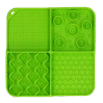 Saltea de lins pentru câini cu 4 modele și ventuze, 21 x 21 cm, verde – Eat Slow Live Longer Lick Mat Dimensions Rectangle - imagine 2
