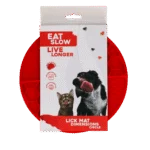 Covoraș rotund de lins cu compartimente adânci, roșu, ø 21 cm – Eat Slow Live Longer Lick Mat Dimensions Circle