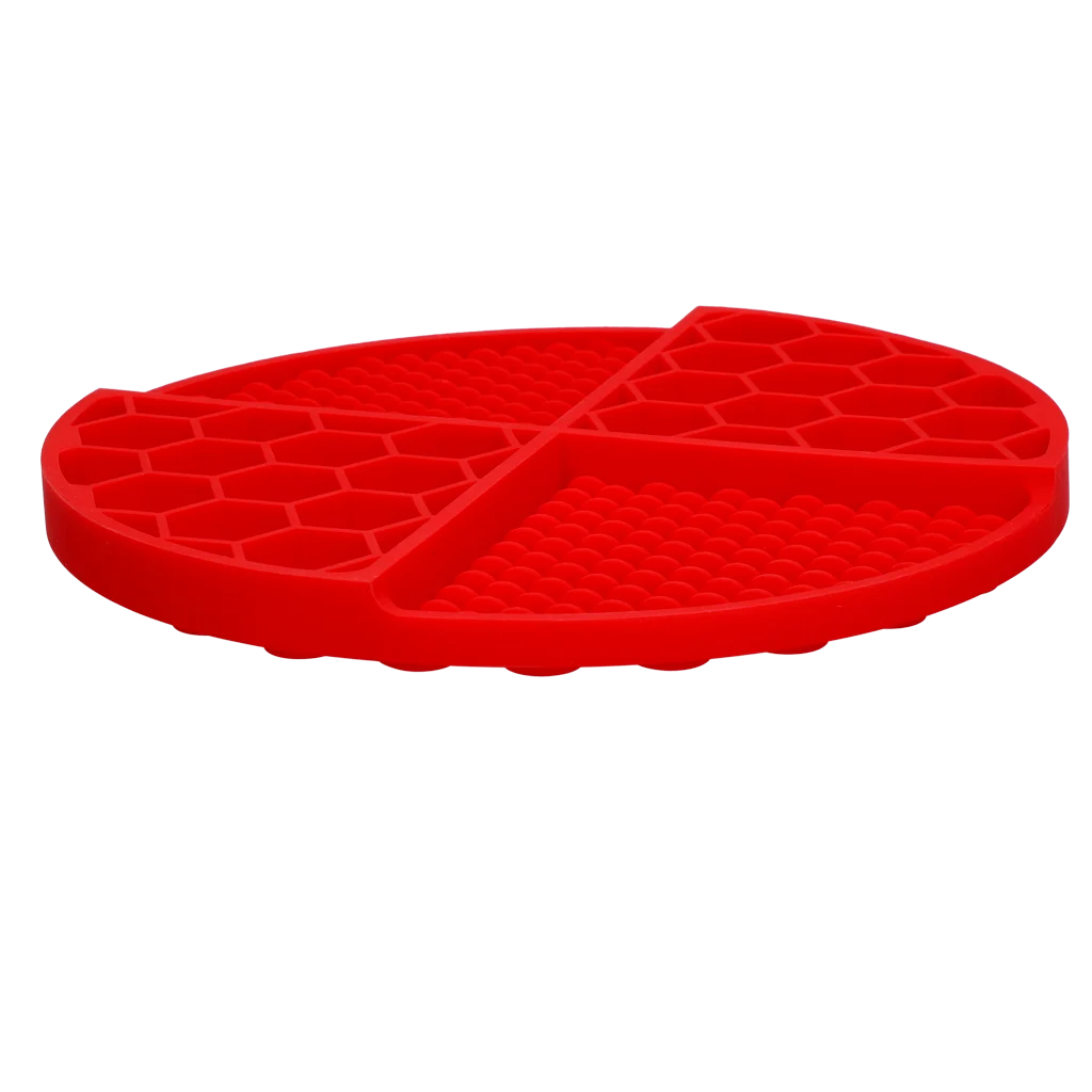 Covoraș rotund de lins cu compartimente adânci, roșu, ø 21 cm – Eat Slow Live Longer Lick Mat Dimensions Circle - imagine 3