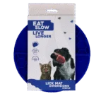 Covoraș rotund de lins cu compartimente adânci, albastru, ø 21 cm – Eat Slow Live Longer Lick Mat Dimensions Circle