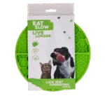 Covoraș rotund de lins cu buzunare adânci, verde, ø 21 cm – Eat Slow Live Longer Lick Mat Dimensions Circle