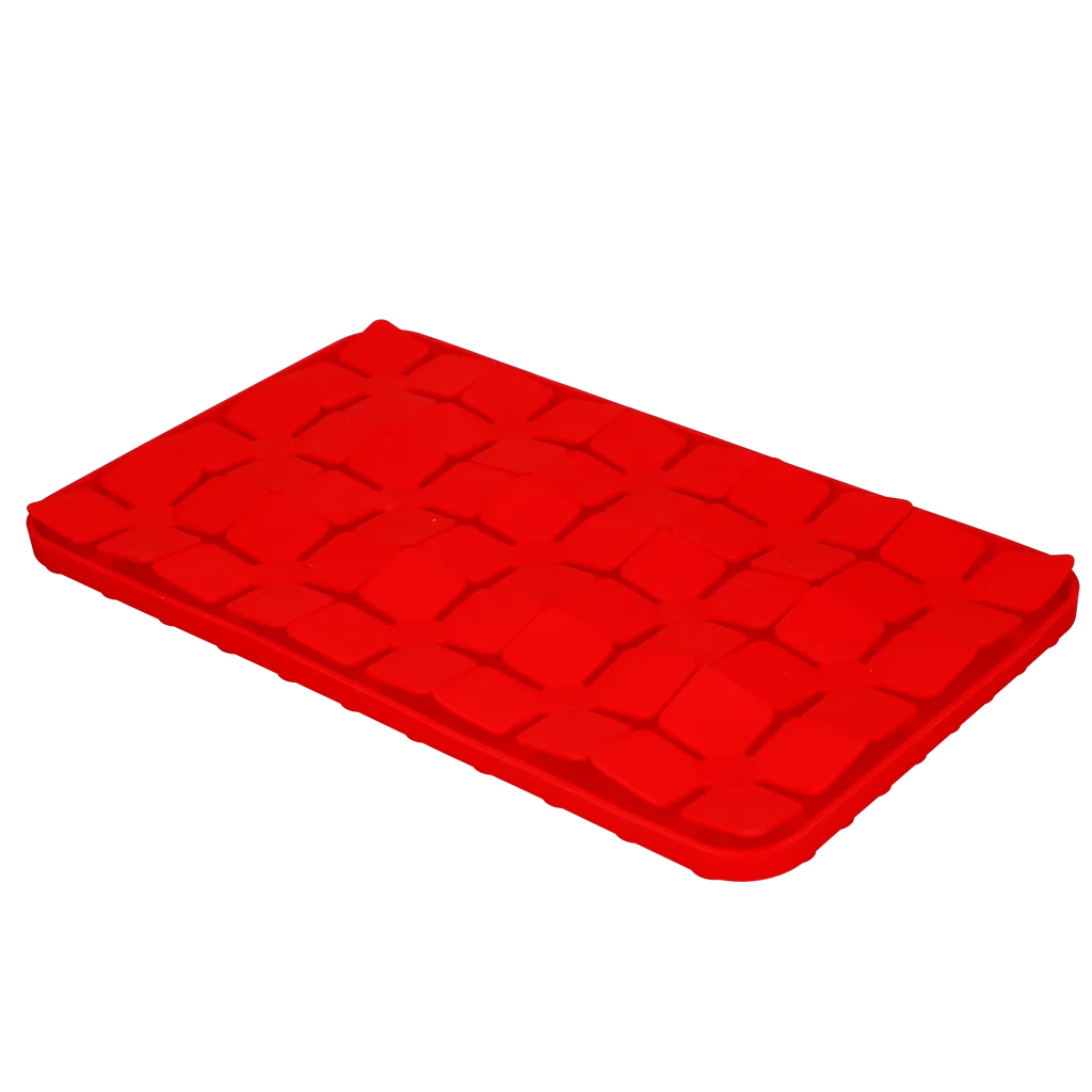 Covoraș de lins pentru câini, cu clapete în formă de floare și ventuze, 21 x 34 cm, roșu – Eat Slow Live Longer Lick Mat Dimensions Flower - imagine 3