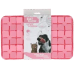 Covoraș de lins pentru câini, cu petale în formă de flori și ventuze, 21 x 34 cm, roz – Eat Slow Live Longer Lick Mat Dimensions Flower