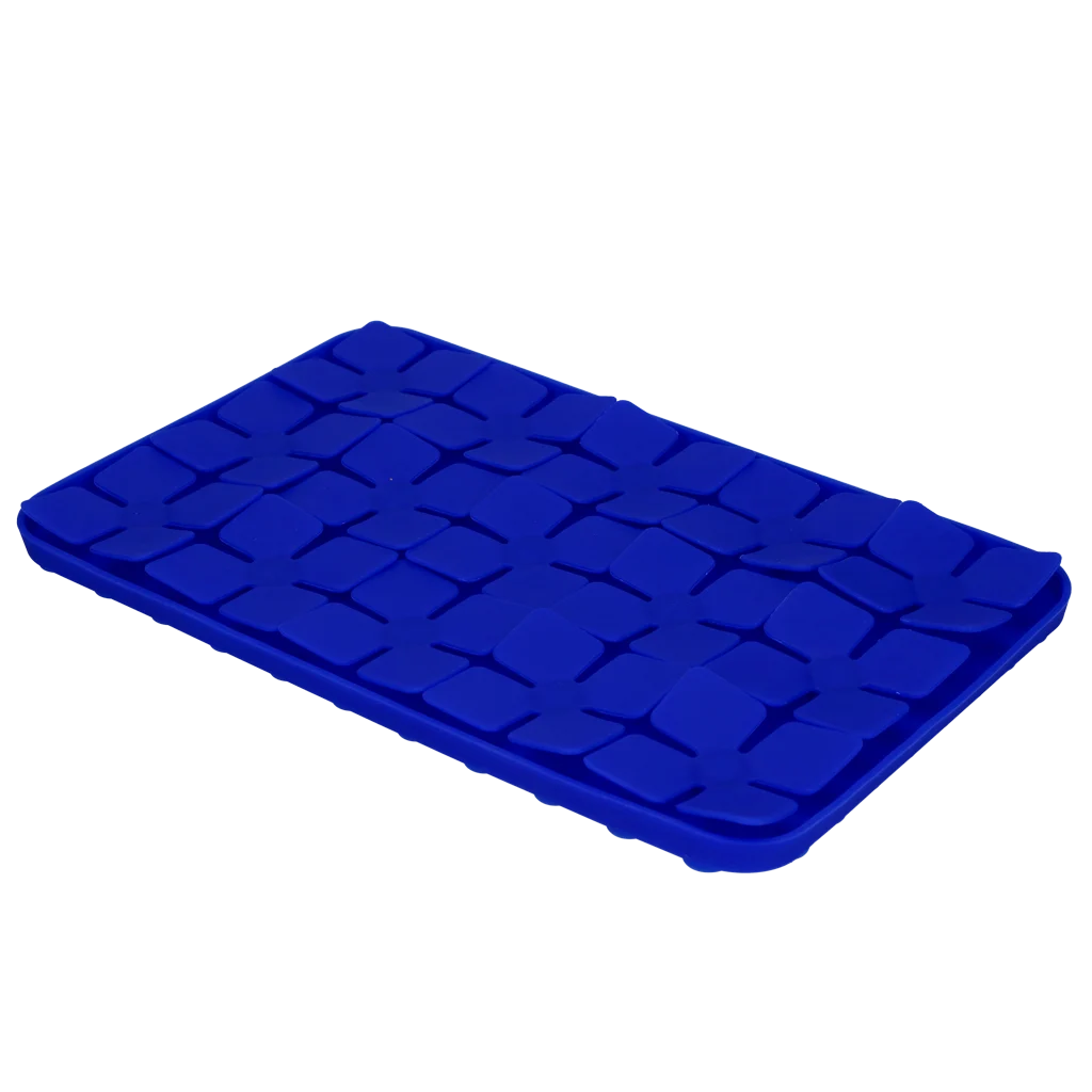 Covoraș de lins pentru câini cu petale în formă de flori și ventuze, 21 x 34 cm, albastru – Eat Slow Live Longer Lick Mat Dimensions Flower - imagine 3
