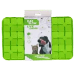 Covoraș de lins pentru câini cu petale în formă de flori și ventuze, 21 x 34 cm, verde – Eat Slow Live Longer Lick Mat Dimensions Flower