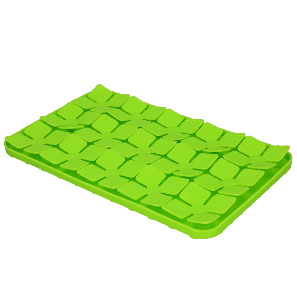 Covoraș de lins pentru câini cu petale în formă de flori și ventuze, 21 x 34 cm, verde – Eat Slow Live Longer Lick Mat Dimensions Flower - imagine 3