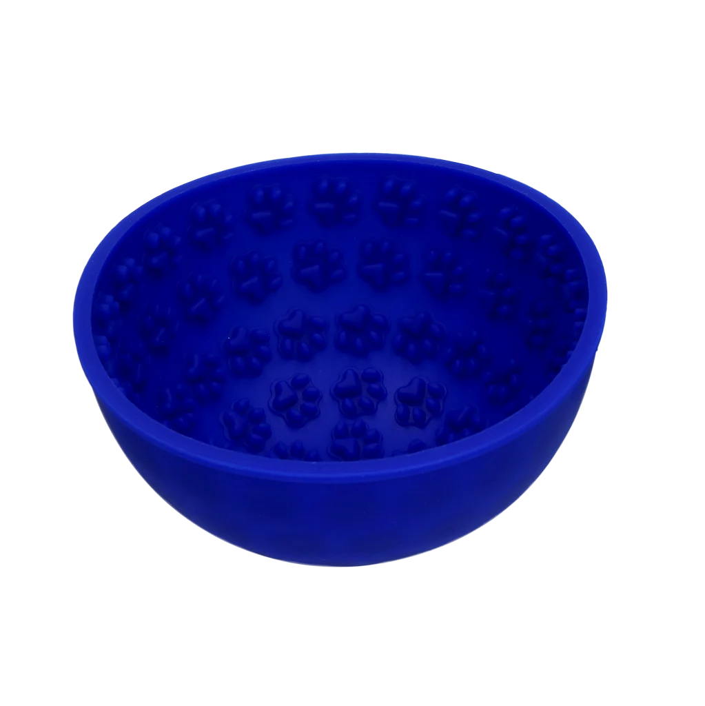 Bol antiînfulecare pentru câini, cu bază rotundă și proeminențe, Ø 17 cm, albastru – Eat Slow Live Longer Lick Mat Wobble Bowl - imagine 3
