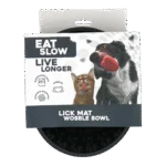 Bol antiînfulecare pentru câini, cu bază rotundă și proeminențe, Ø 17 cm, gri – Eat Slow Live Longer Lick Mat Wobble Bowl