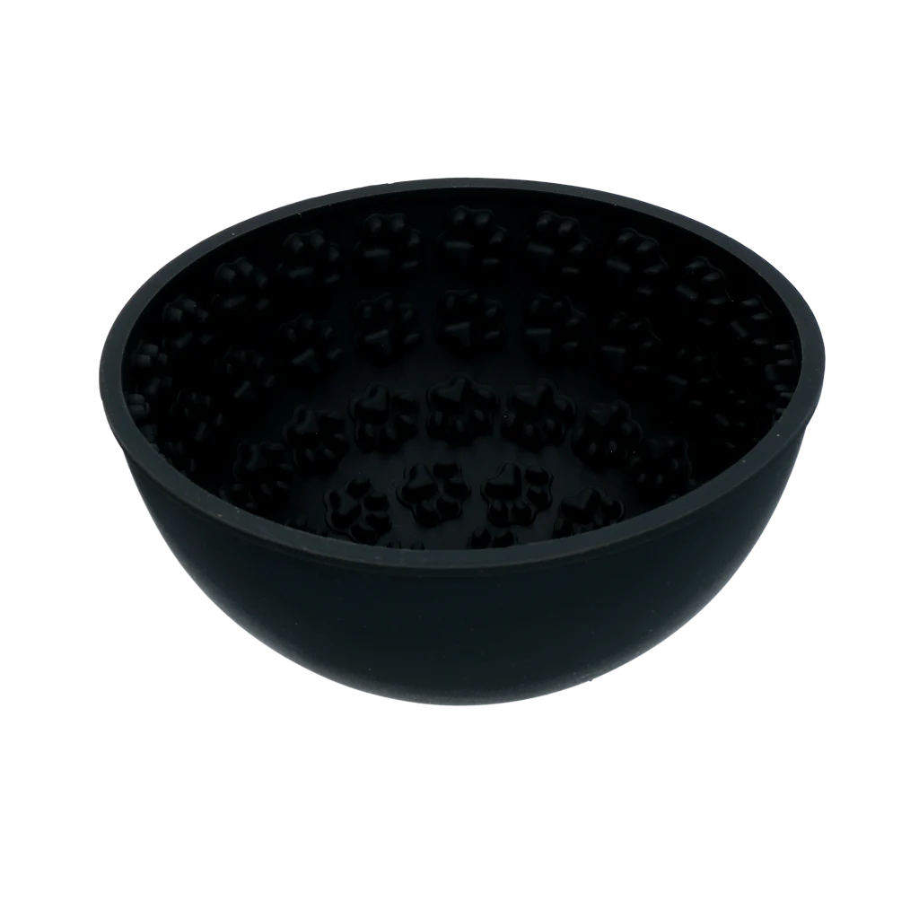 Bol antiînfulecare pentru câini, cu bază rotundă și proeminențe, Ø 17 cm, gri – Eat Slow Live Longer Lick Mat Wobble Bowl - imagine 3