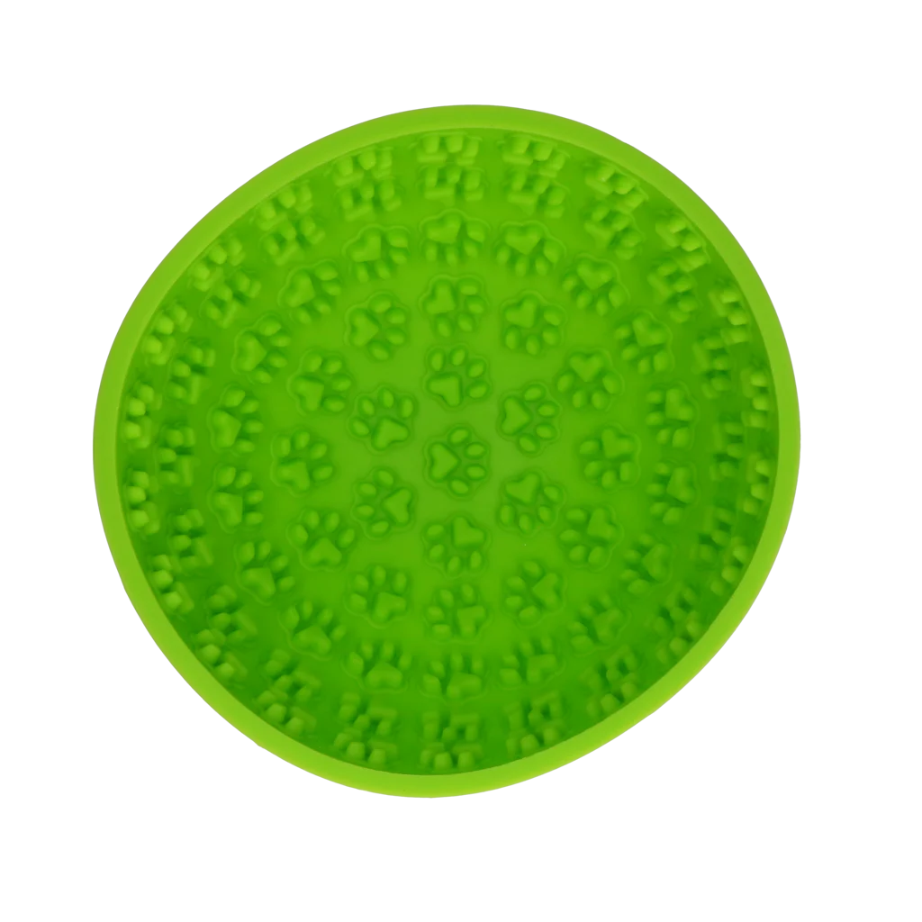 Bol antiînfulecare pentru câini cu bază rotunjită și protuberanțe, Ø 17 cm, verde – Eat Slow Live Longer Lick Mat Wobble Bowl - imagine 2