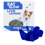 Accesoriu antiînfulecare pentru bolul câinelui, cu ventuze, albastru S, diametrul bazei 9,5 cm – Eat Slow Live Longer Gobble Stopper