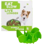 Inserție antiînfulecare pentru bolul câinelui, cu ventuze, verde S, diametru la bază 9,5 cm – Eat Slow Live Longer Gobble Stopper