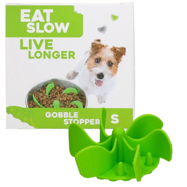 Inserție antiînfulecare pentru bolul câinelui, cu ventuze, verde S, diametru la bază 9,5 cm – Eat Slow Live Longer Gobble Stopper