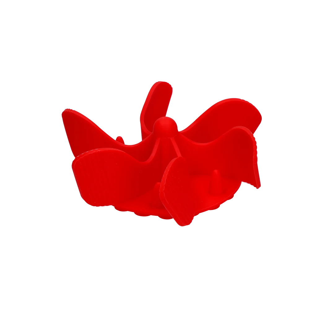 Inserție antiînfulecare pentru bolul câinelui, cu ventuze, roșu S, diametrul bazei 9,5 cm – Eat Slow Live Longer Gobble Stopper - imagine 3