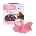 Piesă de inserție antiînfulecare din silicon pentru câini, cu ventuze, M, diametrul fundului 11,5 cm, roz – Eat Slow Live Longer Gobble Stopper