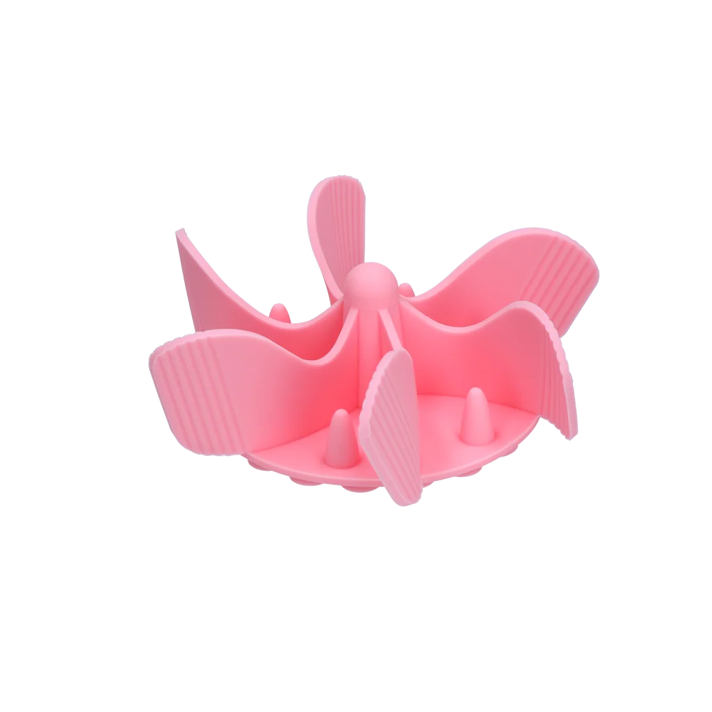 Accesoriu antiînfulecare pentru bolul câinelui, cu ventuze, roz L, diametrul bazei 14,5 cm – Eat Slow Live Longer Gobble Stopper - imagine 3