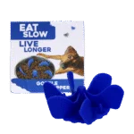 Insert antinghițire rapidă pentru bolul de hrană al câinilor, cu ventuze, albastru M, diametrul bazei 11,5 cm – Eat Slow Live Longer Gobble Stopper