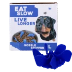 Accesoriu antiînfulecare pentru bolul câinelui, cu ventuze, albastru L, diametrul bazei 14,5 cm – Eat Slow Live Longer Gobble Stopper