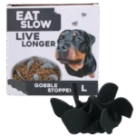 Accesoriu antiînfulecare pentru bol de hrană pentru câini, cu ventuze, gri L, diametrul bazei 14,5 cm – Eat Slow Live Longer Gobble Stopper