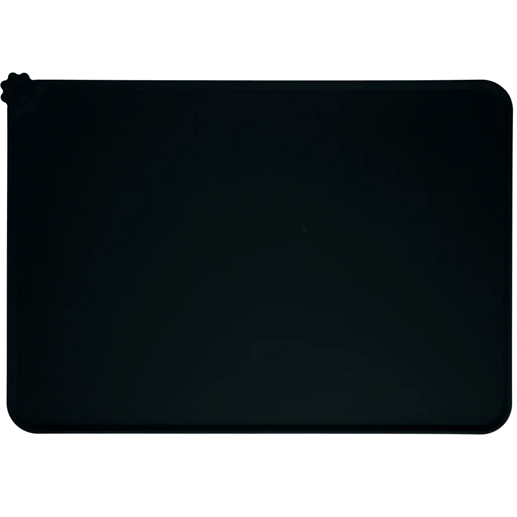 Covoraș din silicon pentru boluri, cu margine ridicată, M, 38 x 54 cm, gri – Eat Slow Live Longer Spill Mat - imagine 2